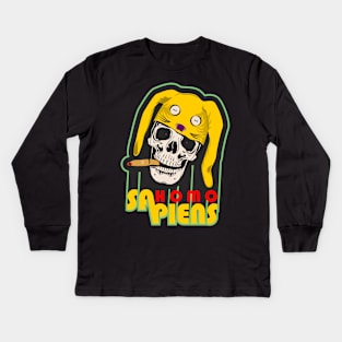 Homo Sapiens Skull. Kids Long Sleeve T-Shirt